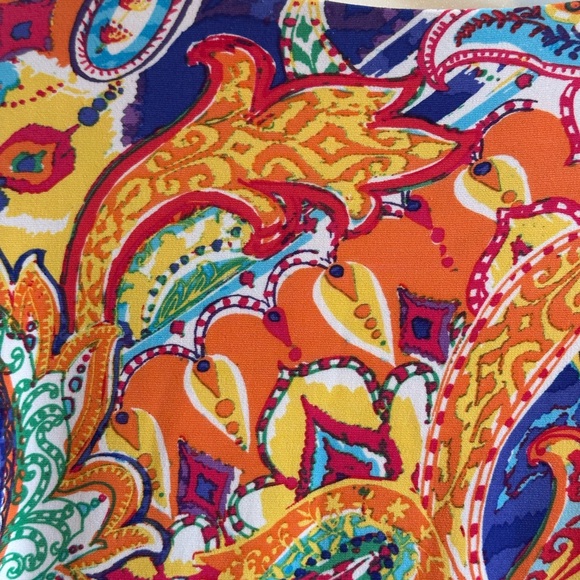 RALPH LAUREN Dress Vibrant Floral Surplice Neckline Draped Tie Belt XS Petite - Picture 11 of 13